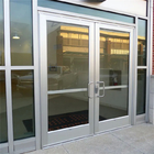 商業アルミニウム ガラス蝶番を付けられたドアの外部の店の入口の正面玄関
