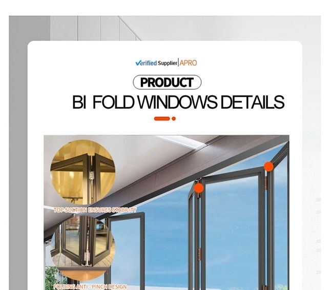 アルミニウム バルコニーの折りたたみの窓、アルミニウム台所折りたたみの窓、アルミニウムBiの折目の窓、frameless折るガラス窓、bi-fold窓
