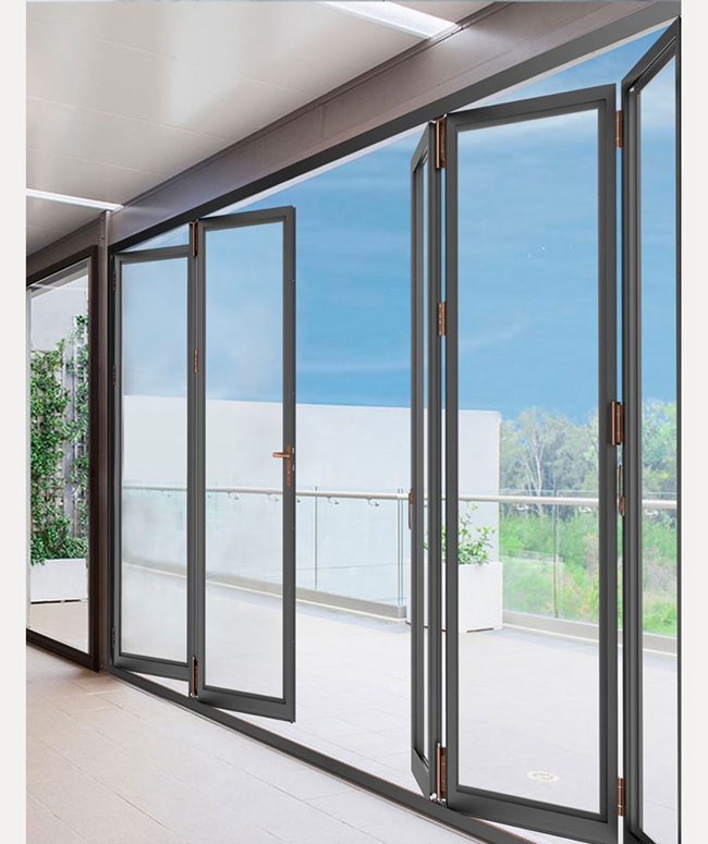 アルミニウム折る引き戸、ガラスBiの折目のドア、二重ガラス折れ戸、場面適用図表2