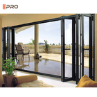 透明な耐候性があるアルミニウム ガラス ドアの防音の現代Bi -折れ戸