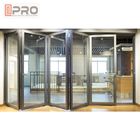 防音の商業アルミニウムBifoldドアはbifoldドアがbifold二重ガラスをはめたガラス容易な分割払込金の垂直を倍増する