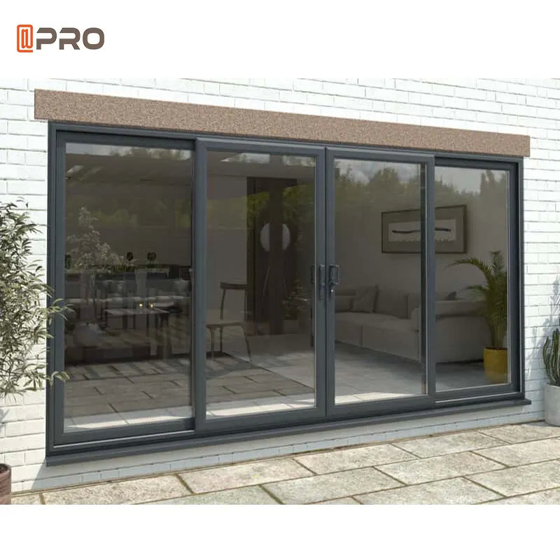 モダンハウス エクステリア 窓とドア セキュリティ 庭ドア アルミガラス スライドドア