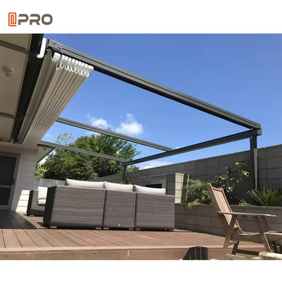 屋外用 アルミフレーム PVC 遮光 防水 引き上げられる屋根 遮光 パーゴラ
