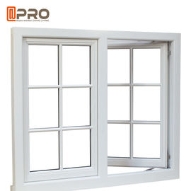 住宅格子設計白いアルミニウム窓が付いている開き窓Windows/アルミニウム ピボット窓を押し出しなさい